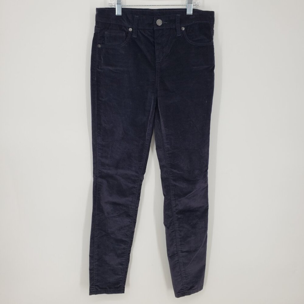 Blank NYC Velvet Mid Rise Skinny Pants 26 Stretch Charcoal Gray